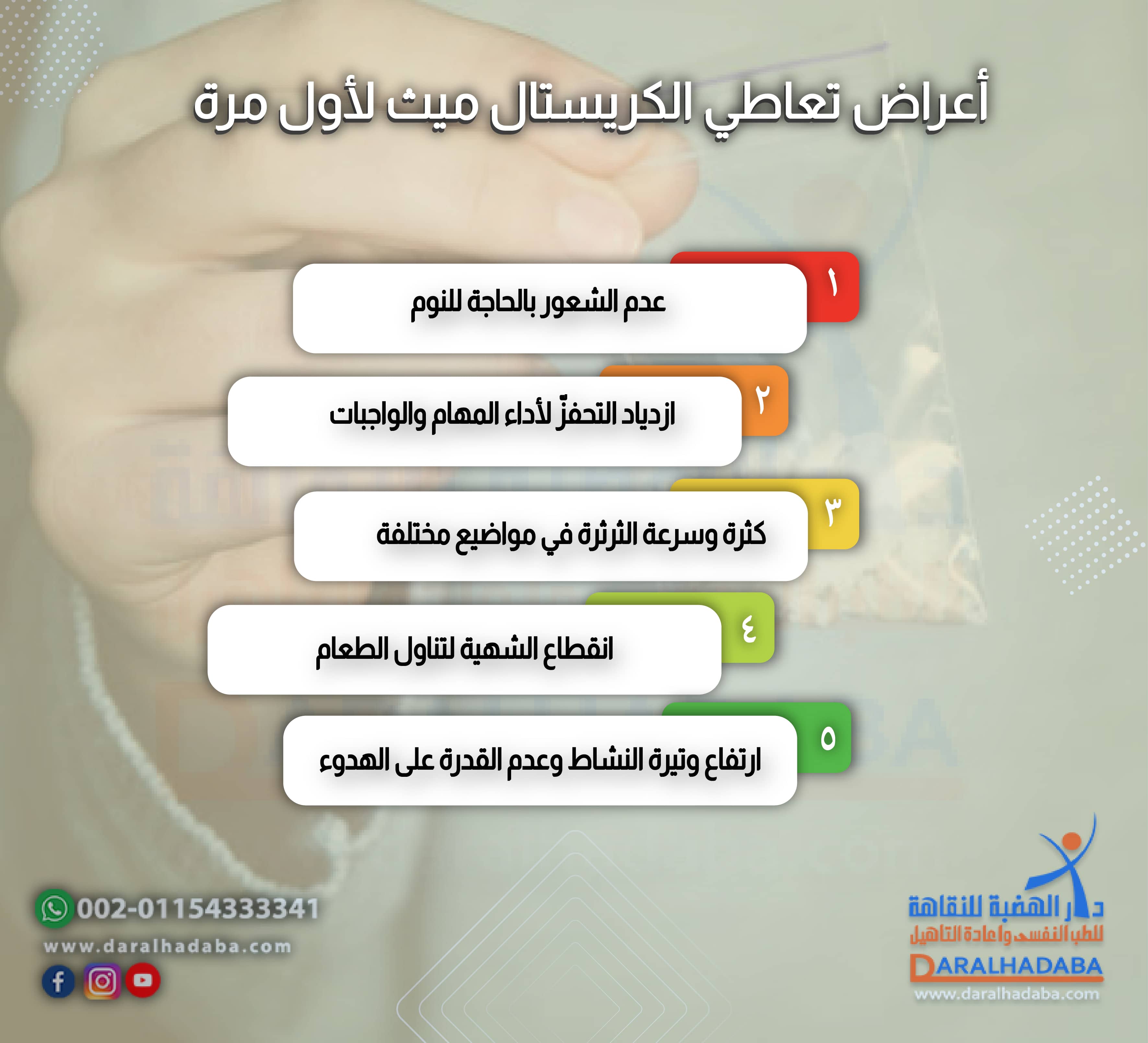 أعراض تعاطي الكريستال ميث لأول مرة